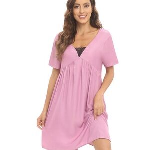 Women’s WBQ Cotton Pink Nightgown Sz XL